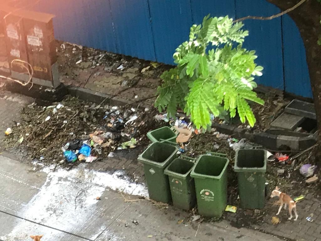 narendratari's tweet photo. ⁦@mybmcWardT⁩ - This pic is of dustbins kept on Sant Ramdas Road Mulund East near Gagangiri Tower &amp; Ananya. These dustbins are kept 24x7 here by all near by societies. Requested them to keep them inside their building but no action. Please take action &amp; rid from this issue. https://t.co/bPVG7BHuXZ