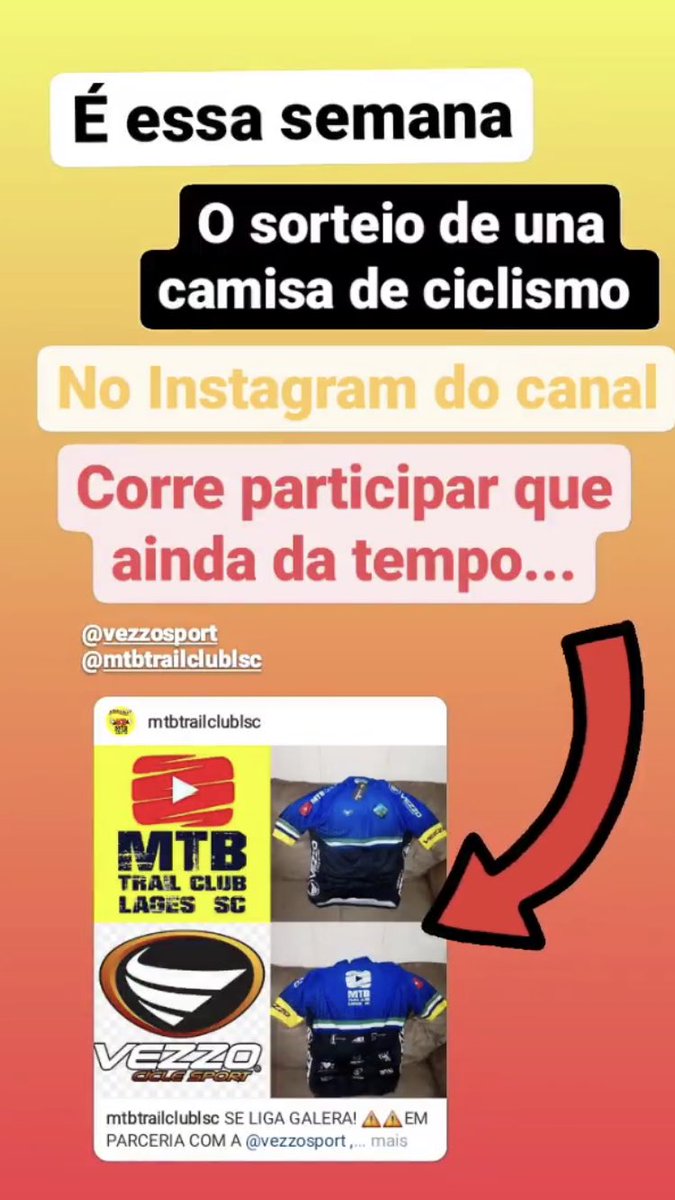 mtb_sc's tweet photo. Tá rolando Sorteio no Instagram do MTB TRAIL CLUB!!! Corre participar !!!! https://t.co/ISMpLjLa78