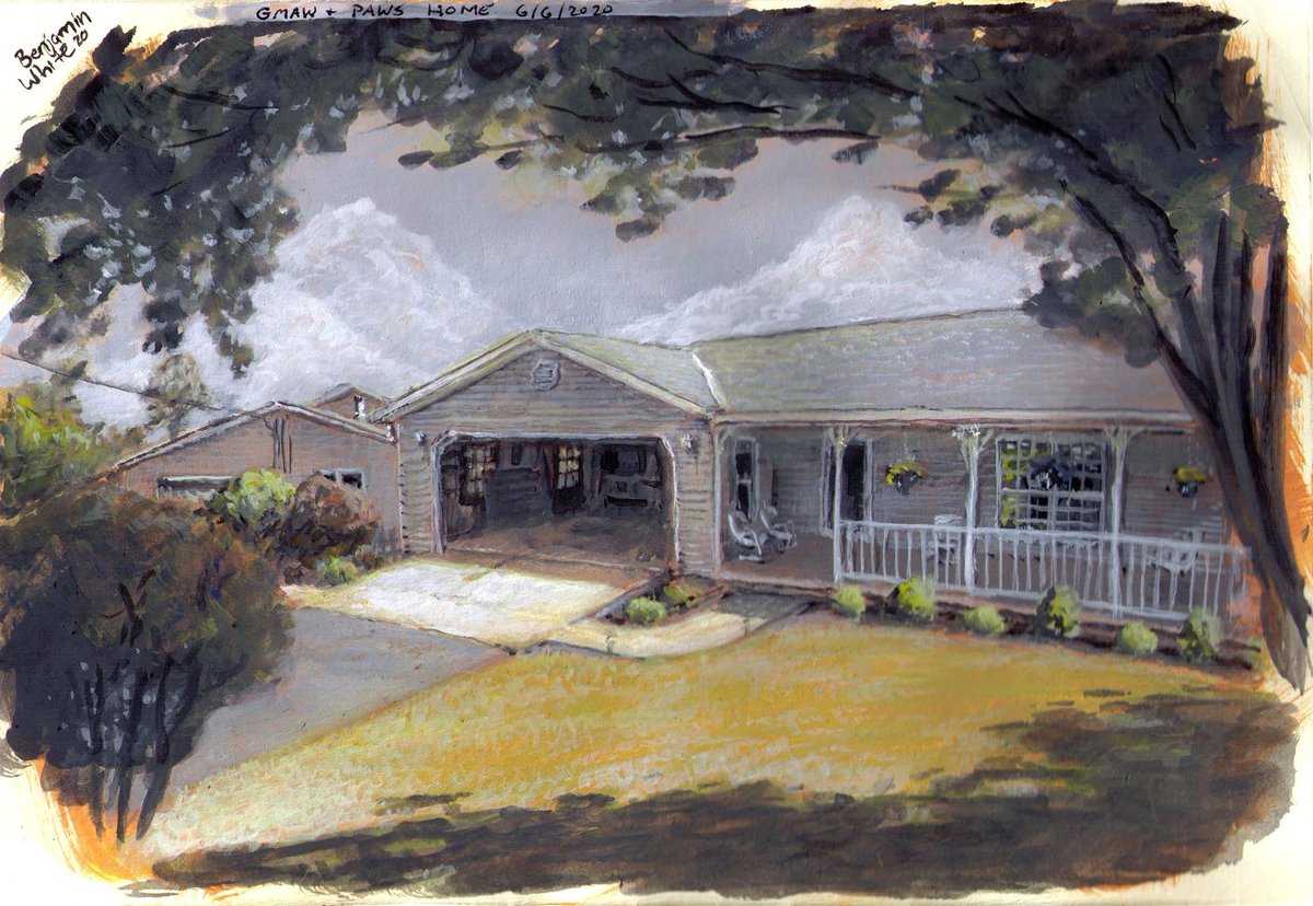yt_doodles's tweet photo. #gouachepainting practice at the grandparents house
.
.
.
.
#gouache #amateurpainter #learningeveryday #lightandcolor #limitedcolorpalette #warmaesthetic #childhoodmemories #fabrianopaper #pleinair #pleinairpainting #landscapepainting https://t.co/u42l9qSVrj