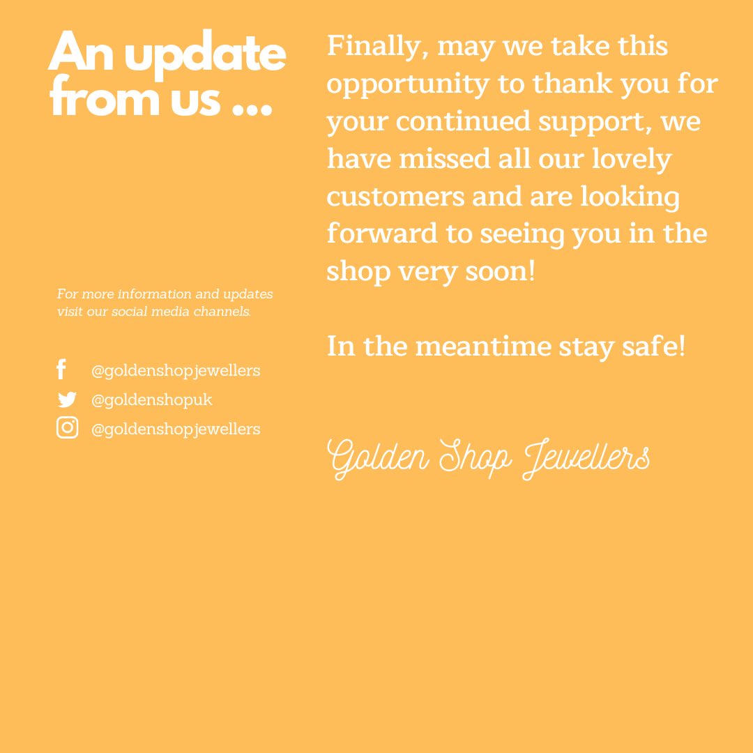 goldenshopuk's tweet photo. We are reopening on Monday 15th June. We look forward to seeing you! #Coventry #CityOfCulture #supportsmallbusiness #supportyourlocaljeweller https://t.co/xEVuf1PEOp