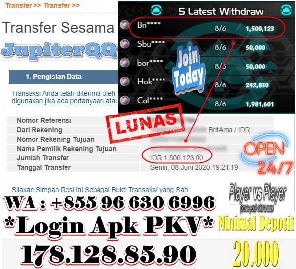 JupiterqqO's tweet photo. #pokerOnline #situsonline #PecintaPoker #jupiterqq #tembakikan #sakong #domino #sabungayam #situspokeronline #situspoker #cewsexy #hot #aduqq #togel #bola #sepakbola #poker #slot #stayhome #corona #covid19 #bali #indonesia #pokermania #bandarq #roulette #jawa #jakarta #papua https://t.co/t8oZWhYXtf