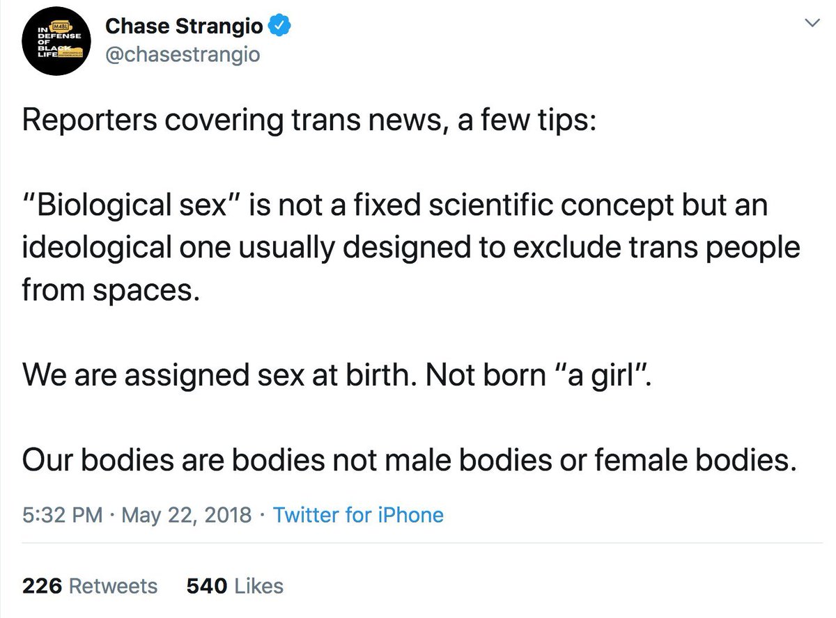 Okay, I keep getting being told that no one is denying that sex/the female sex exists, and being asked for "proof". Collating here. Feel free to add.