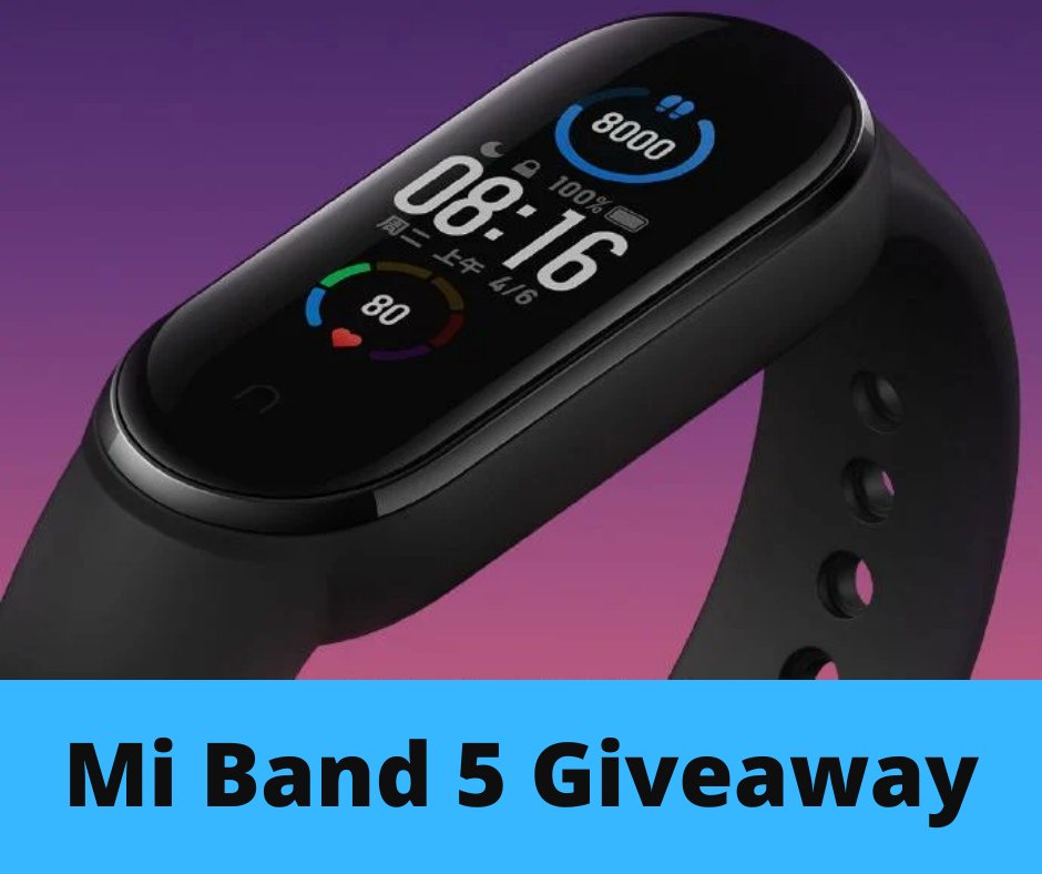 Xiaomi Mi Band 5 International Giveaway - in partnership with Giztop (2 Units) gizmochina.com/2020/06/09/xia… 
#Xiaomi #MiBand5 #Giveaway