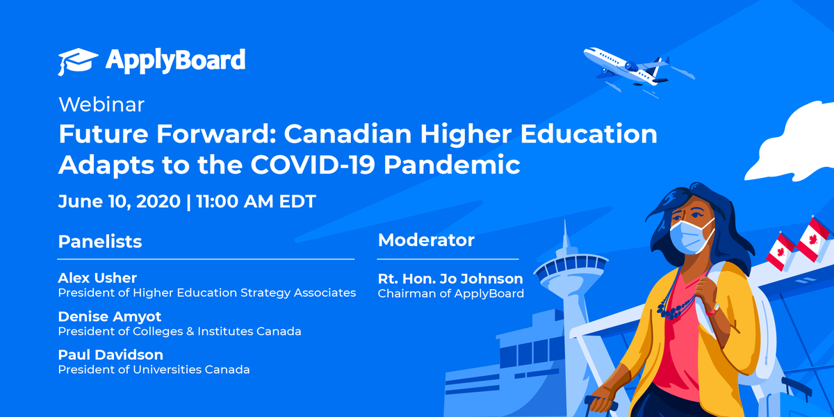 ApplyBoard's tweet photo. Canada has demonstrated a forward-facing approach to higher learning amidst the global pandemic. However, there's still uncertainty about what the future will hold. 
RSVP Today https://t.co/pPooXnzHpm #internationalstudents #highereducation https://t.co/WNJPuc4n5o