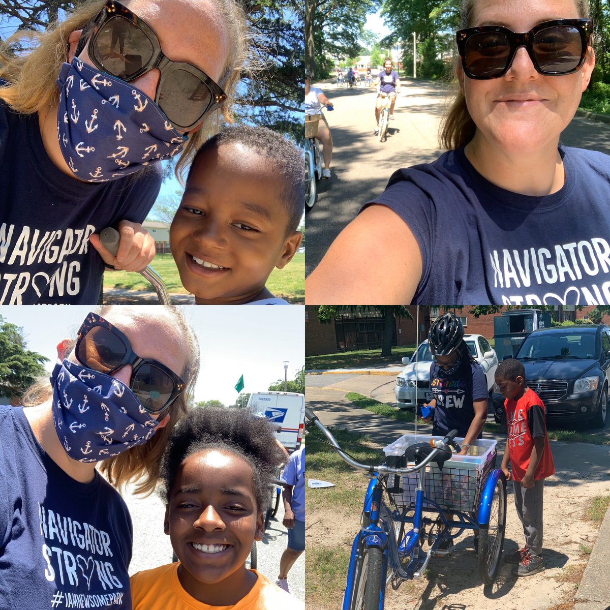 newsome_es's tweet photo. Our Navigator family and @BooksonBikesNN delivered books and popsicles today!!!! Some of our students started reading as soon as they got them!! We love to be book pushers....or should we say peddlers! 😂☺️ #NNPSPROUD #WEARENEWSOMEPARK https://t.co/CiwxlwzQZC