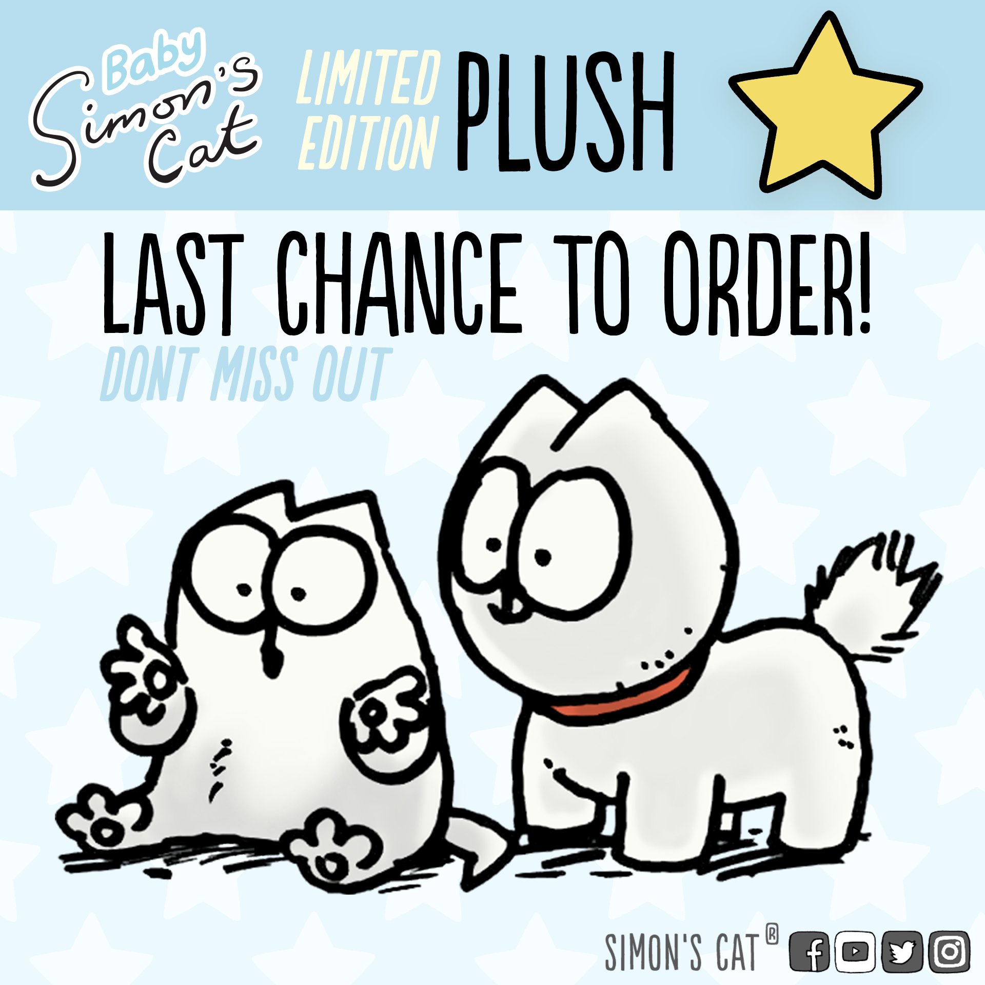 Simon's Cat 🐾 on X: Last Chance! PRE-ORDER the Baby Simon's Cat Plush  here >>  😃  / X