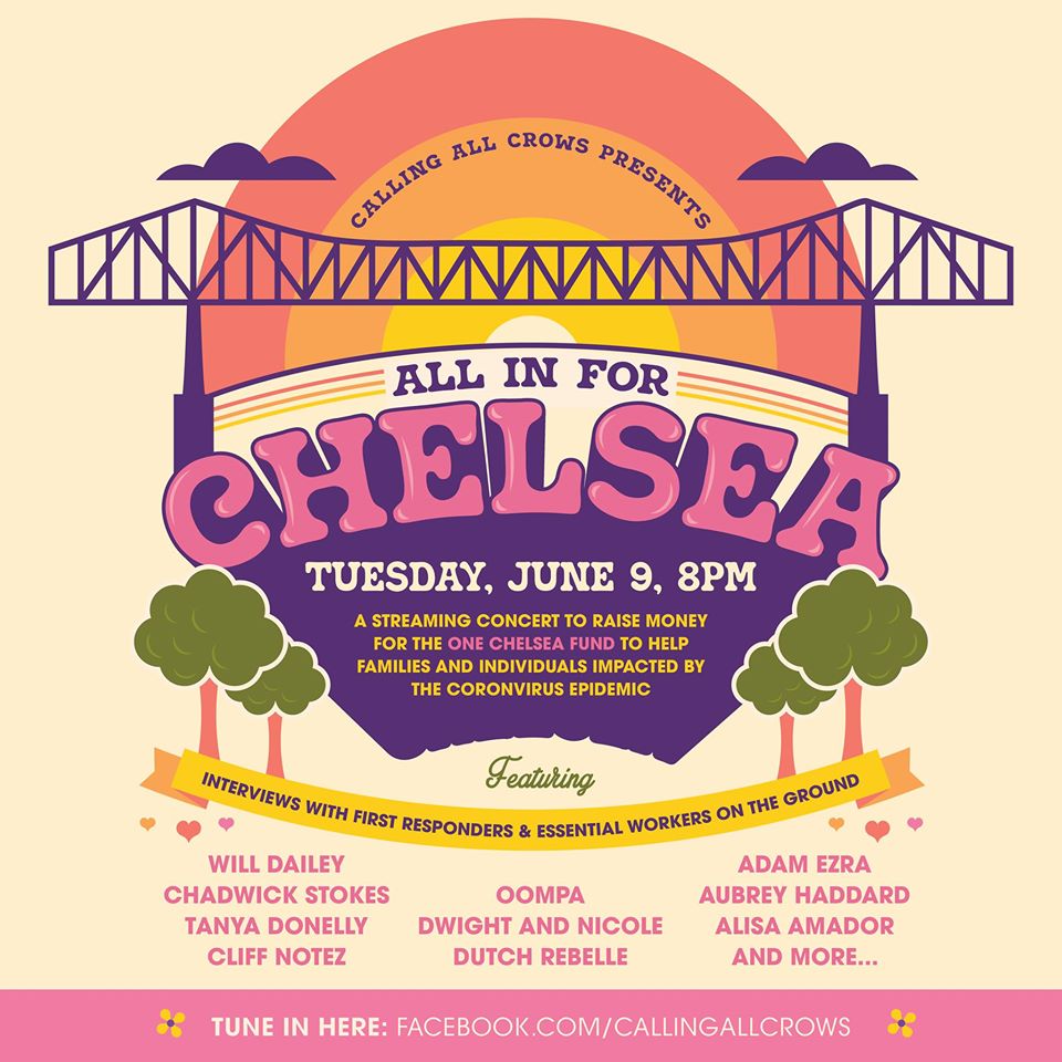Join <a href="/BochCenter/">Boch Center</a> #AllInForChelsea, a live-streaming concert featuring nearly a dozen local musicians TONIGHT at 8P. Featuring a performance by ArtWeek Alum Cliff Notez! Donations will be collected to support United Way’s One Chelsea Fund.

More info -- &gt; shorturl.at/eoyP4