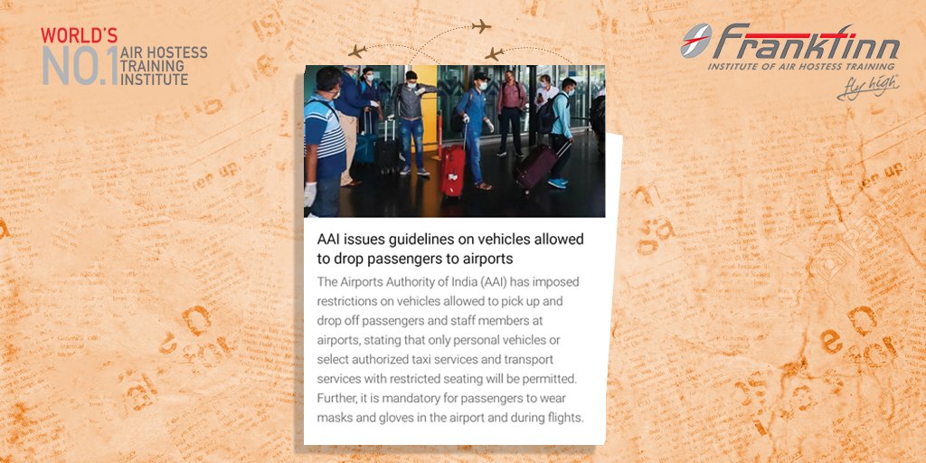 _FlyHigh's tweet photo. AAI issues new vehicle guidelines to drop a passenger to airports.
#TuesdayTelegram

#Frankfinn #FlyHigh #India #Aviation #Civil #Services #Airport #VehicleGuidelines #Operations #Covid19 #Newsletter #News #Article #Headline #Insights #GainKnowledge #Inshorts https://t.co/qM95NmrgzQ