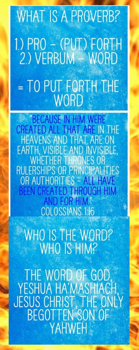 bbbthatsright's tweet photo. A Wisdom Series: What’s A Proverb? (2):
https://t.co/rP535iCESo
#YHWH #Yeshua #Yahweh #Jesus #Wisdom #TheWord #Proverbs #SeekHisFace #WhatsAProverb #YourWordIsTruth #Light #TheBeginningofKnowledge #JesusIsTheWay #GodIsLove https://t.co/t7Wh4YSaEO