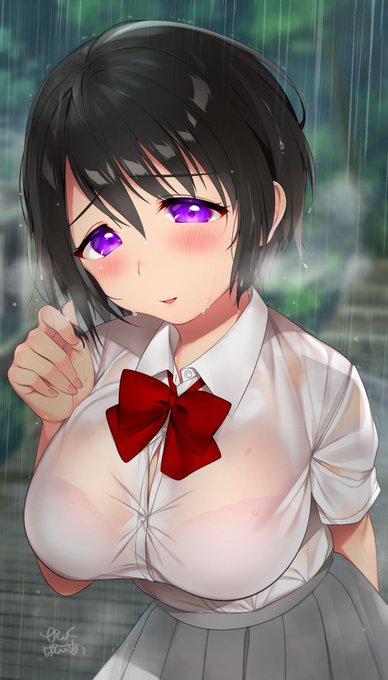 「……濡れちゃった、ね💦」

#オリジナル #梅雨 