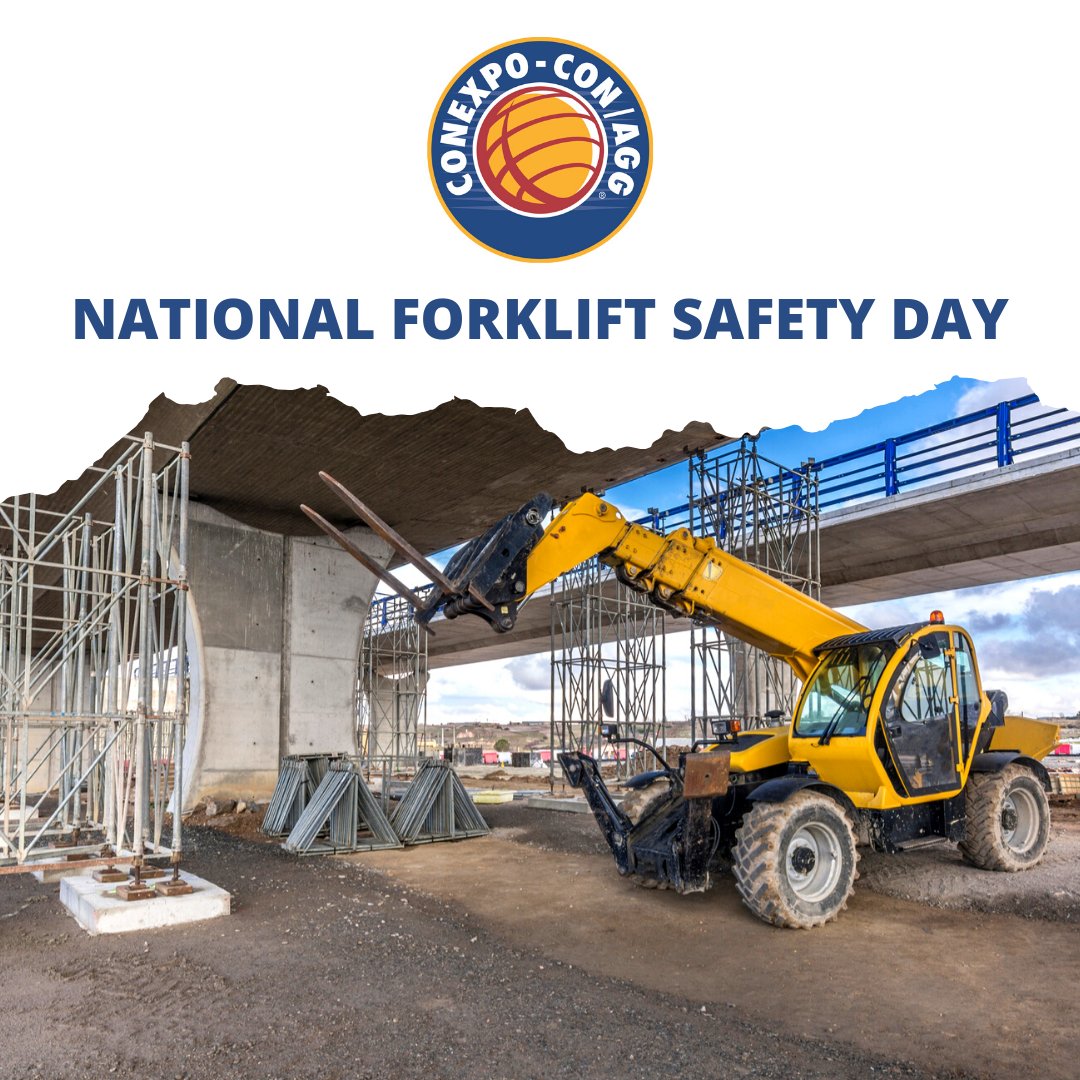 conexpoconagg's tweet photo. Today is National Forklift Safety Day. 

📢 Discuss the safe use of forklifts with your crew.
📢 Provide continuous operator training.
📢 Conduct daily equipment checks. 

Need resources? https://t.co/Wgbuf3dldj 

#NFSD2020 #NationalForkliftSafetyDay https://t.co/tWzi34KMNW