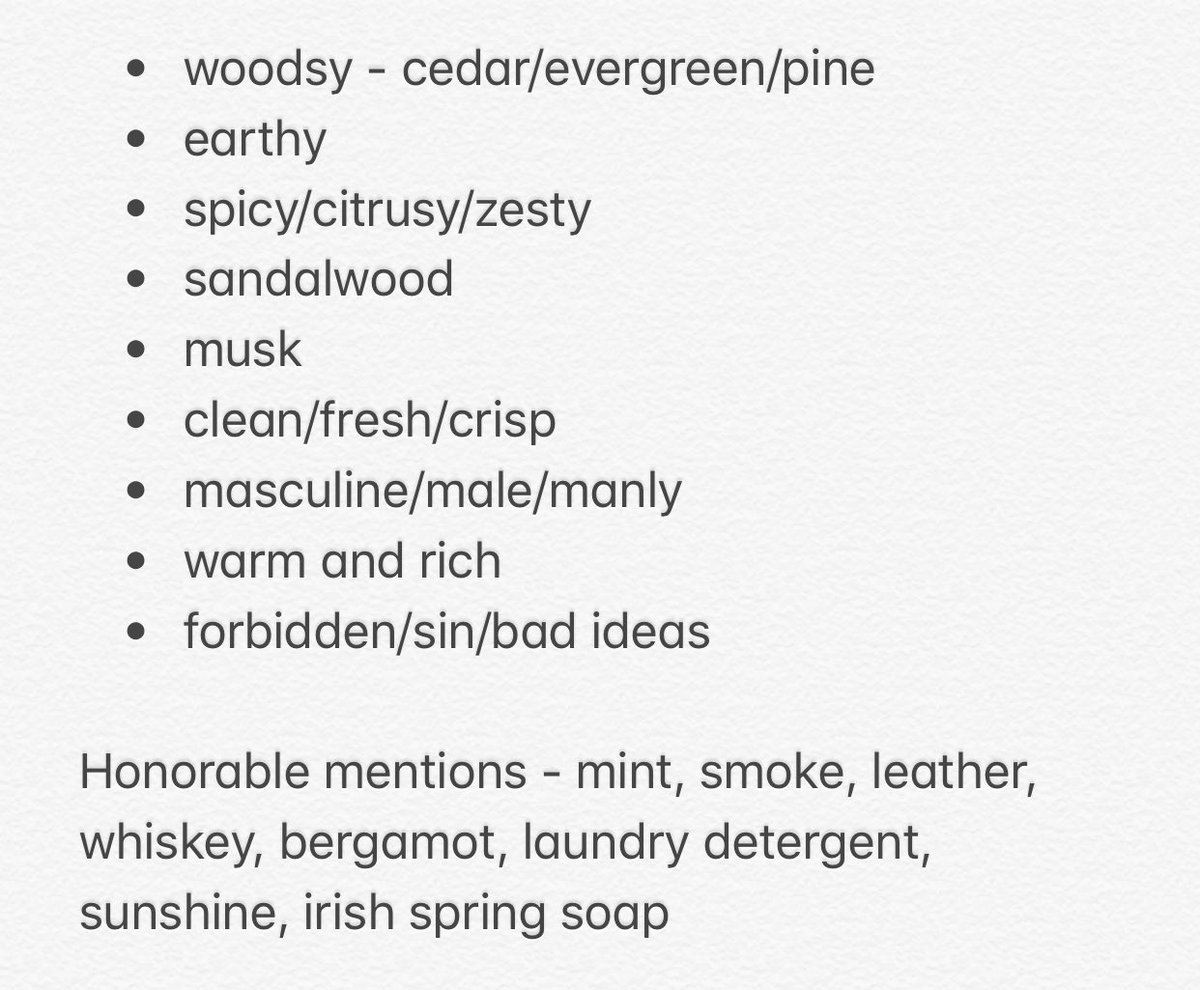 scent descriptions