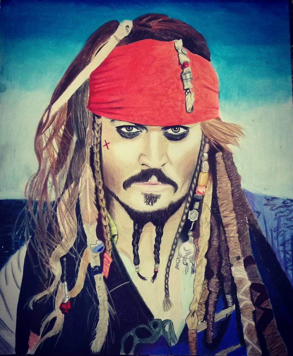Happy Birthay #JohnnyDepp fan art Jack Sparrow😊🖤✍🏽 #art #artist #worldofpencils #drawing
