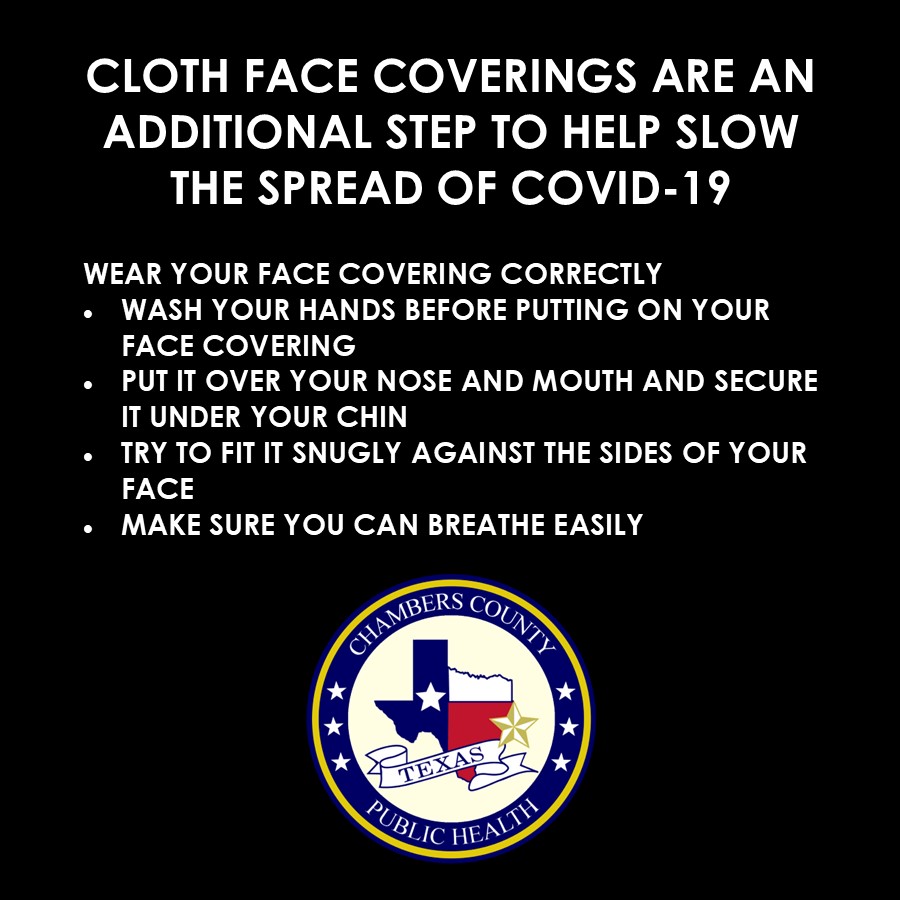 chambers_county's tweet photo. Wearing a mask is an additional step you can take to slow the spread of COVID-19 (when following other health and safety guidelines). https://t.co/5X0LfeQ2hk