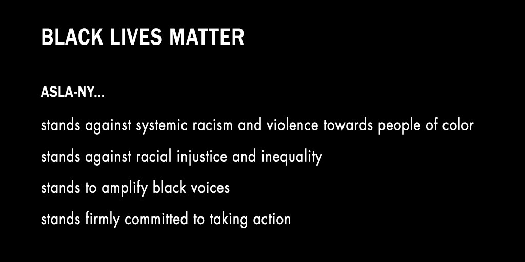 We understand that actions are critically necessary to make change. Landscapes play a vital role in society and there are many opportunities for us to build an equitable community. We welcome your participation as we work towards a better future. aslany.org/black-lives-ma…