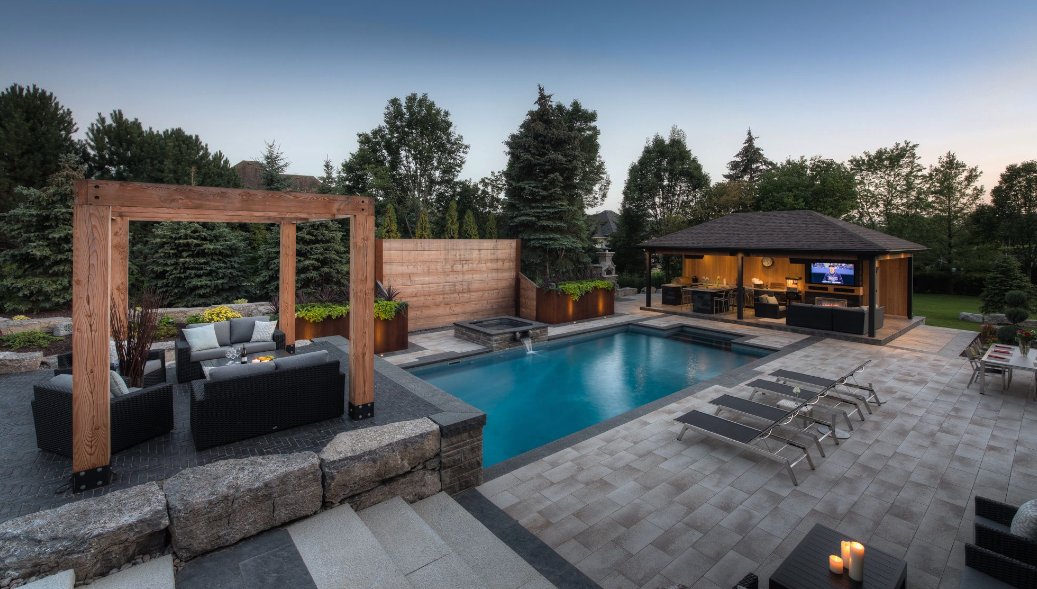 thepoolcraftco's tweet photo. Temperatures are heating up and the nights are warmer. 

Extend your #backyard enjoyment with a custom #pool, lighting, #cabana, and fire pit.

The fun doesn't need to end when the sun goes down. #PoolCraft https://t.co/RH7MqG69iN