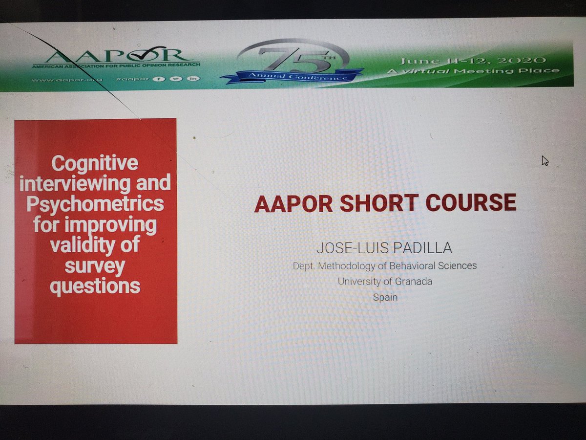 bcreel1221's tweet photo. Up at 8am Central for an AAPOR short course on cognitive interviewing and psychometrics!
#VAAPOR #AAPOR75 https://t.co/N7SN3gW3H8