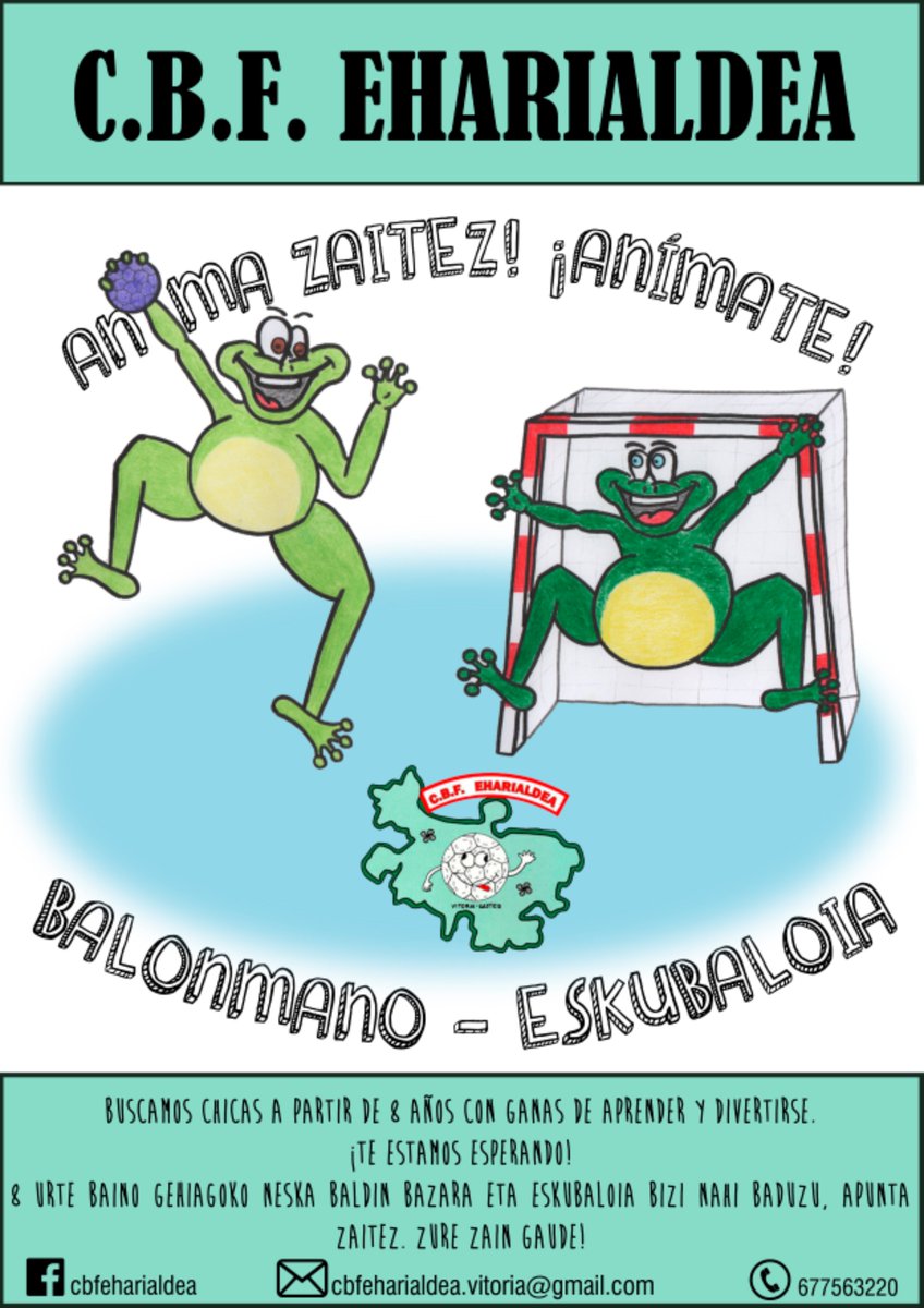 CBFEharialdea's tweet photo. ¡Las más txikis también podéis venir a divertiros! Si queréis aprender y disfrutar en equipo, no lo dudéis y ¡apuntaros a balonmano! https://t.co/YfOPhMmavX