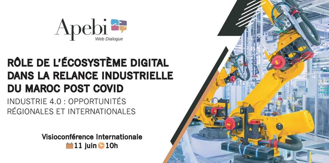 Industrie_Mag's tweet photo. 📅 RDV ce jeudi à 10H00 pour le Premier #APEBI #WebDialogue thématique organisé par la cluster #Industrie 4.0 de la Fédération sous la thématique “Rôle de l'Écosystème digital dans la relance industrielle du maroc post covid”,
inscrivez-vous sur : https://t.co/PB4xlyJvXm https://t.co/OJ1oyq1g28