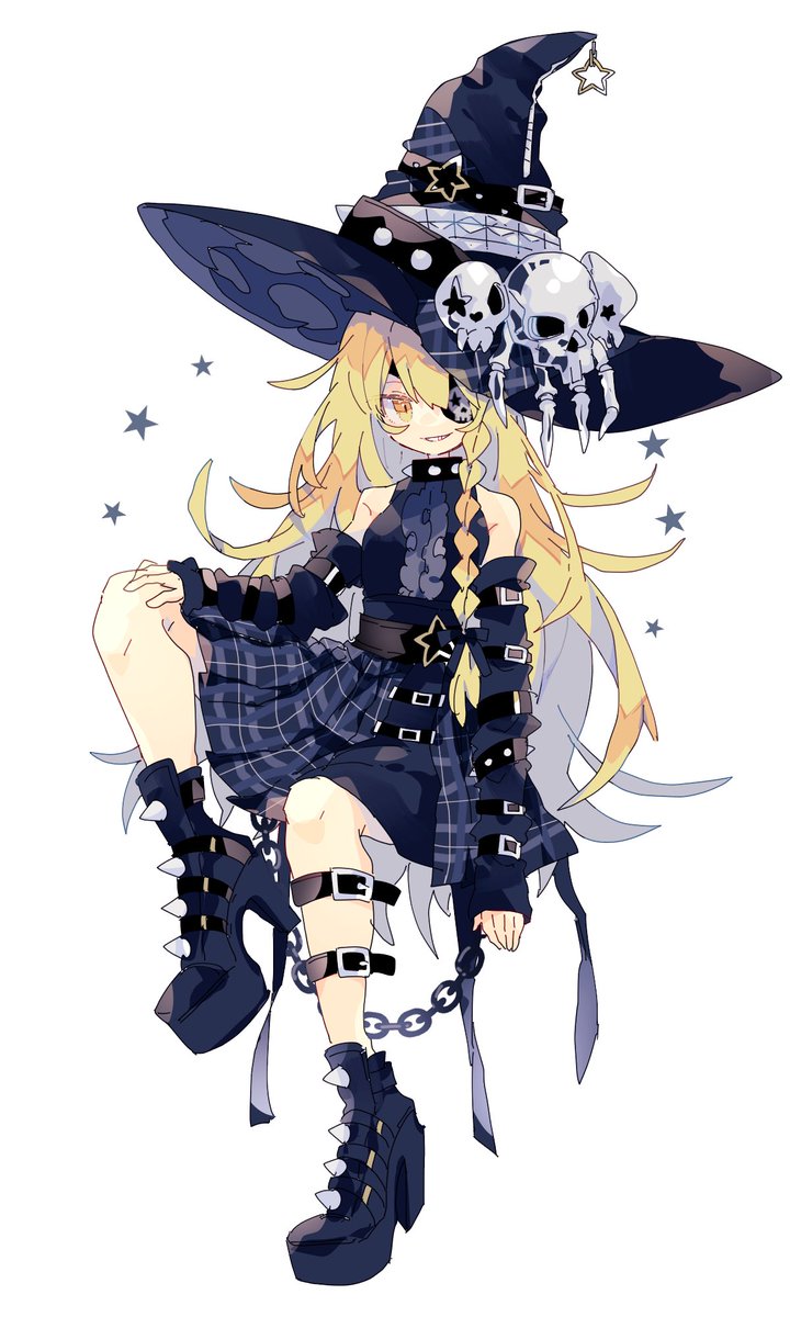 kirisame marisa 1girl solo hat blonde hair witch hat long hair yellow eyes  illustration images