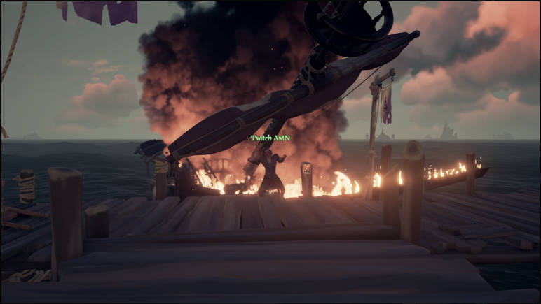 A night full of events in @SeaOfThieves with @neill_wylie #thehighseas #gamers #fire