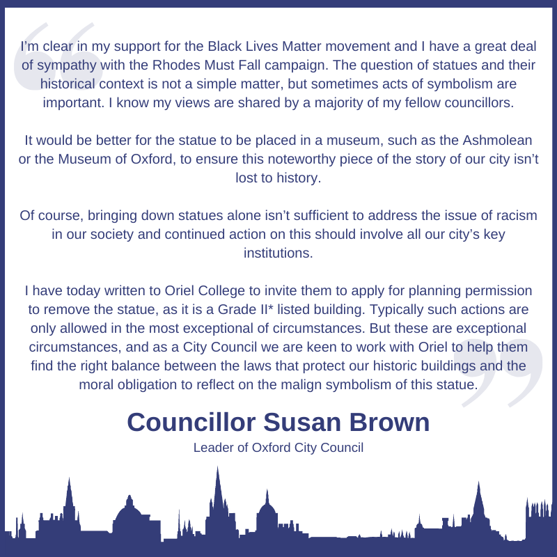 OxfordCity's tweet photo. Our statement on #RhodesMustFall
#BlackLivesMatter https://t.co/qvTeM0rrQd