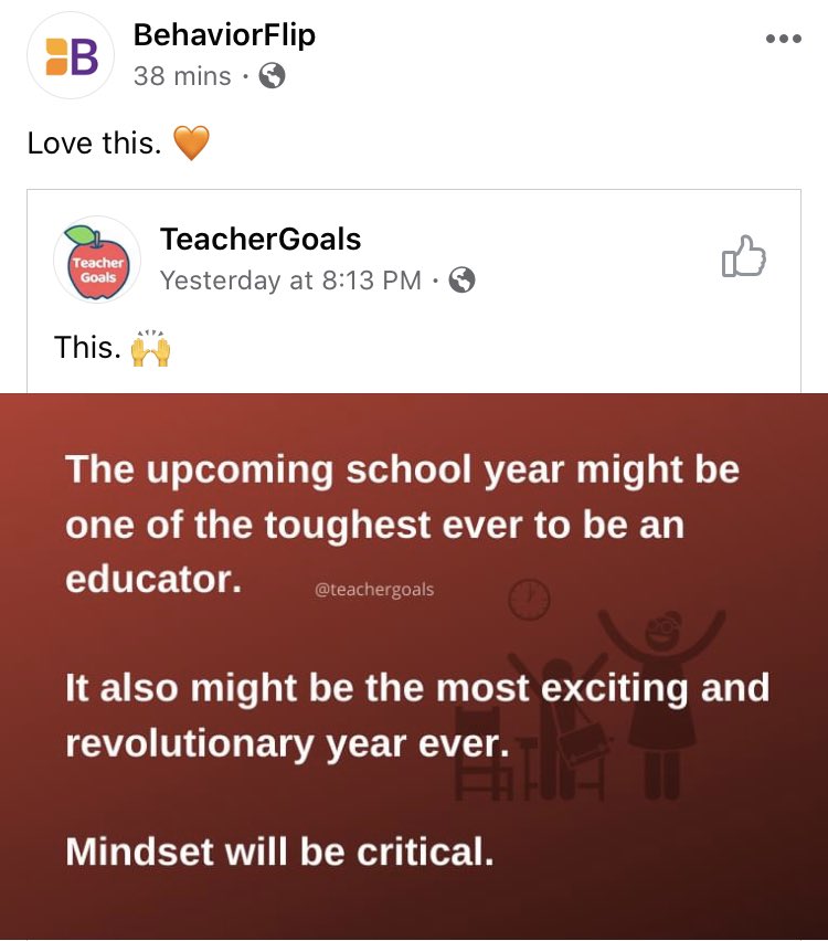 I love these Behaviorflip updates on facebook. This one is good. 👏🏼 Mindset will be critical.