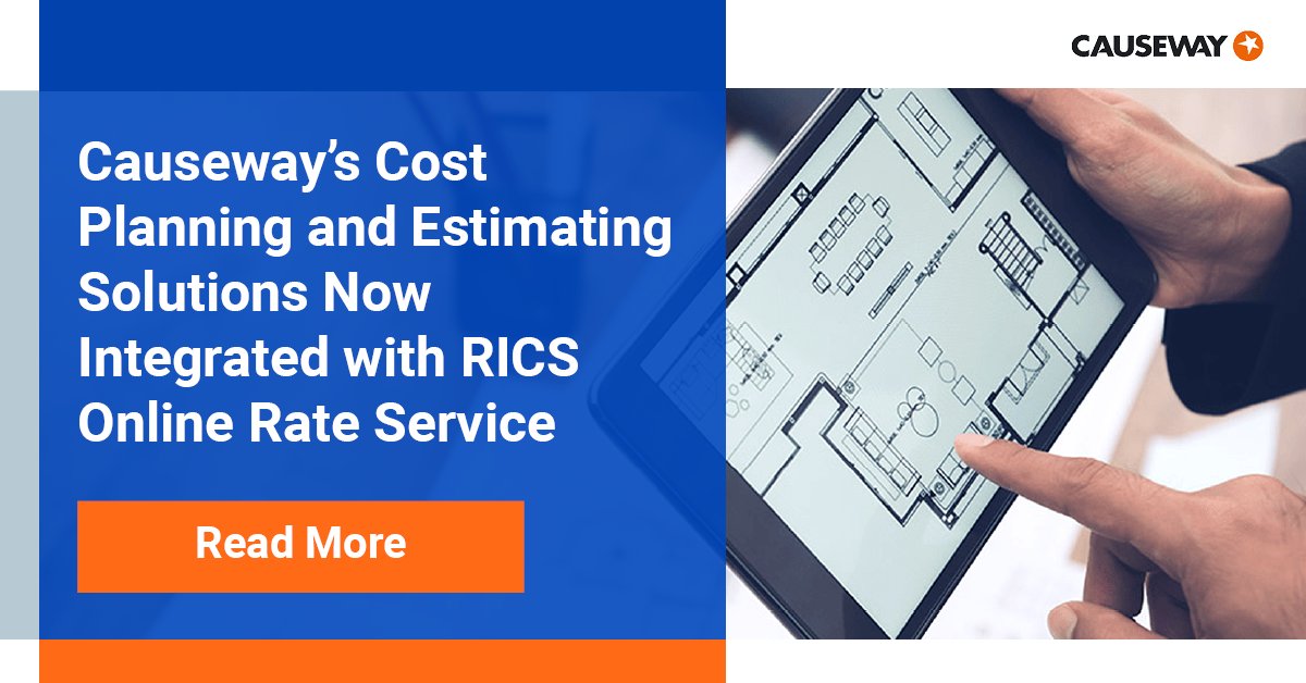 CausewayTech's tweet image. Causeway's cost planning and estimating solutions are now integrated with @RICSnews
online rate service to expand subscription access to the complete range of RICS datasets: hubs.ly/H0rh9XL0 #construction #estimating #costplanning #ukconstruction #rics