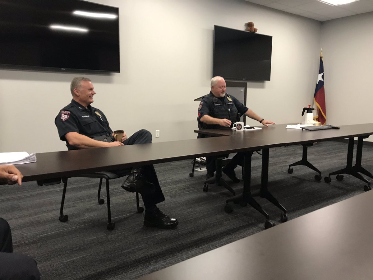 douglasdjames's tweet photo. Excited to spend some time sharing the Word, praying for and celebrating three service recognitions with CPPD before they head out on patrol this morning. We are blessed with the PD we enjoy in Cedar Park. https://t.co/zVXWW6k443