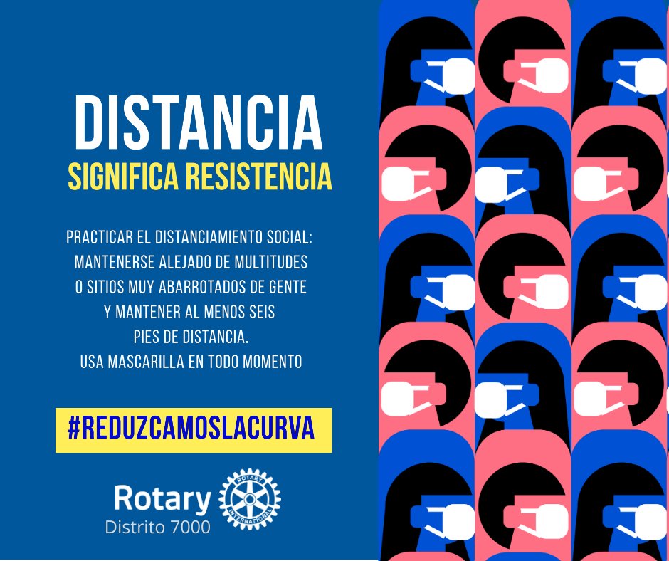 rotariospr's tweet image. Procura mantener el distanciamiento social. No asistas a lugares muy concurridos. No bajes la guardia. A seguir cuidándose para prevenir el contagio del COVID-19. #reduzcámoslacurva #rotaryconectaelmundo # distrito 7000