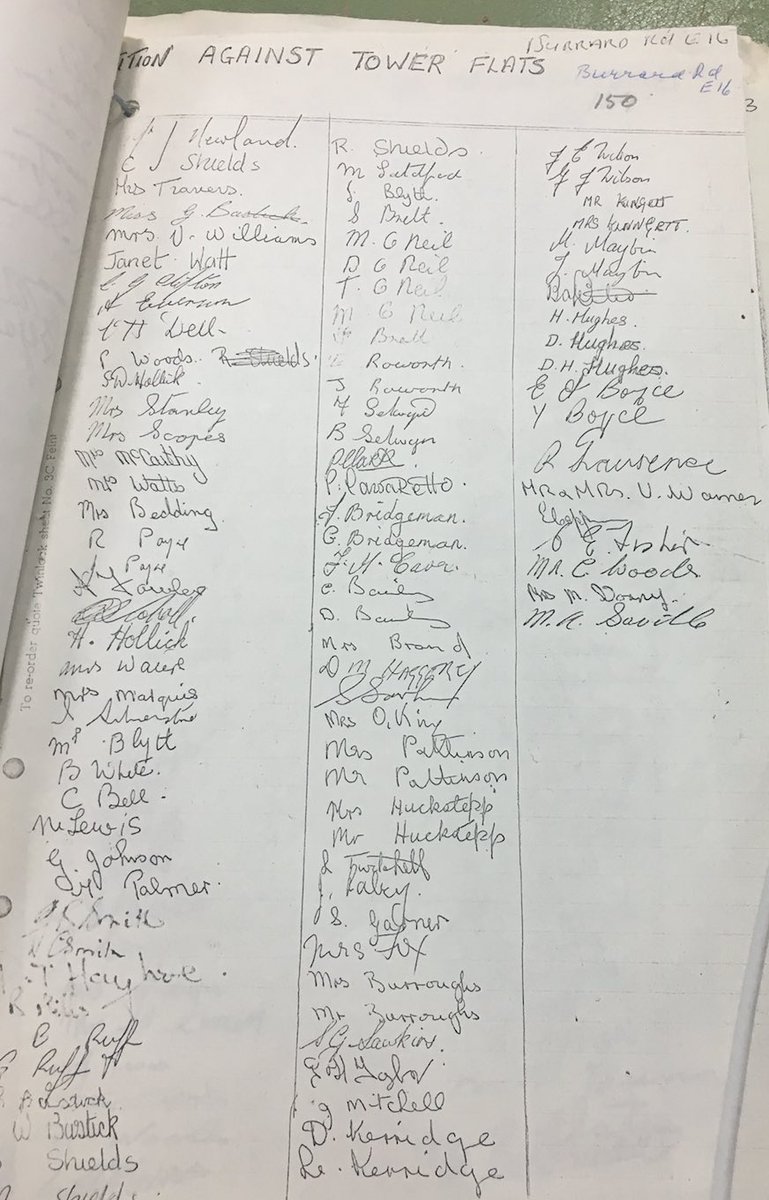 Tenants were moved back in to RP & told it had been ‘re-strengthened’. 1,080 people due to be moved onto other identical blocks on the same estate signed a petition to plead the council not to move them see sample photos from the 28 page petition). Their requests were refused. /5