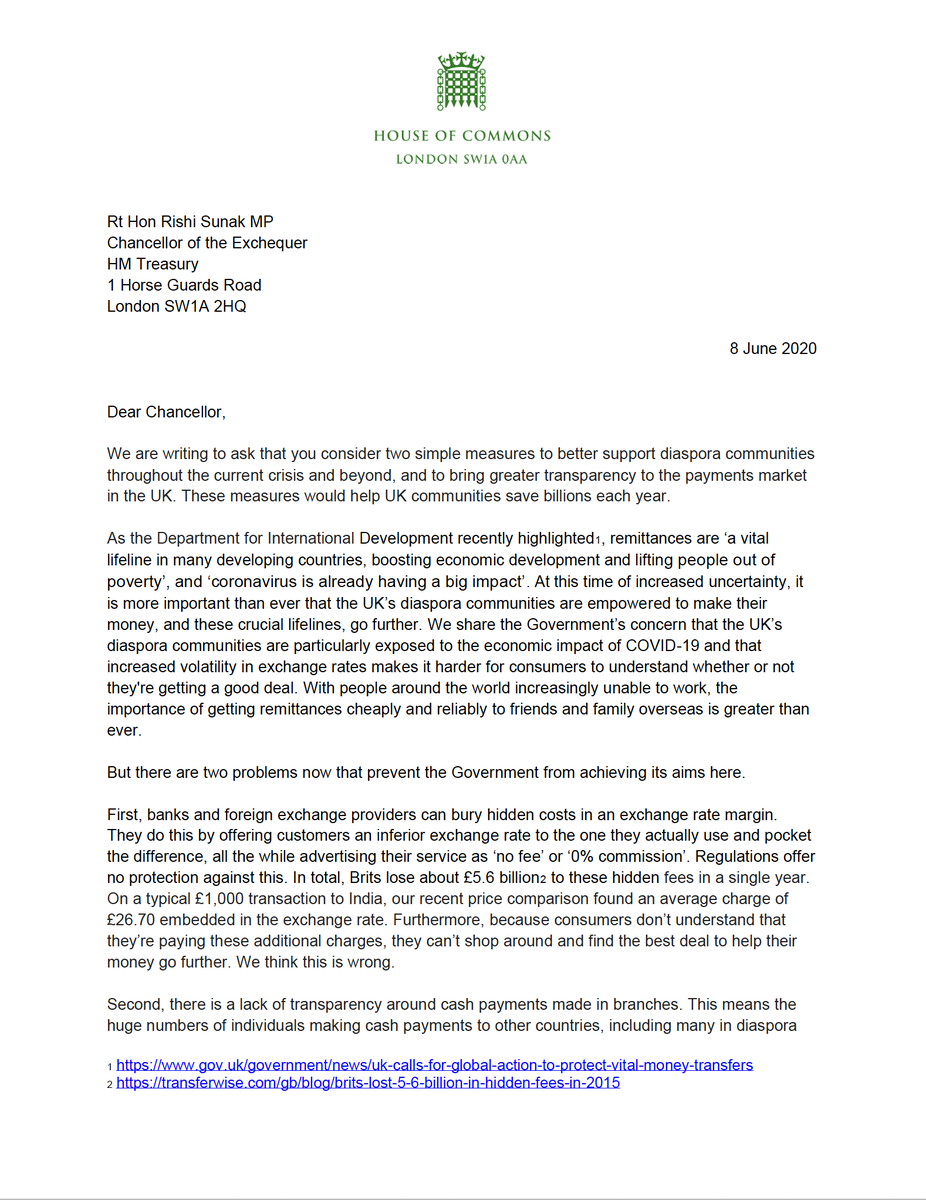 HarrietHarman's tweet photo. Camb &amp; Peck huge support for families &amp; communities in Africa. Hidden heroes of int dev. UK remittances are lifeline in developing countries &amp; key to tackling poverty. Govt must make sending £ easier &amp; more transparent in #COVID19 crisis. Andrew Mitchell +my letter to @RishiSunak https://t.co/JOKJ81Vn5j