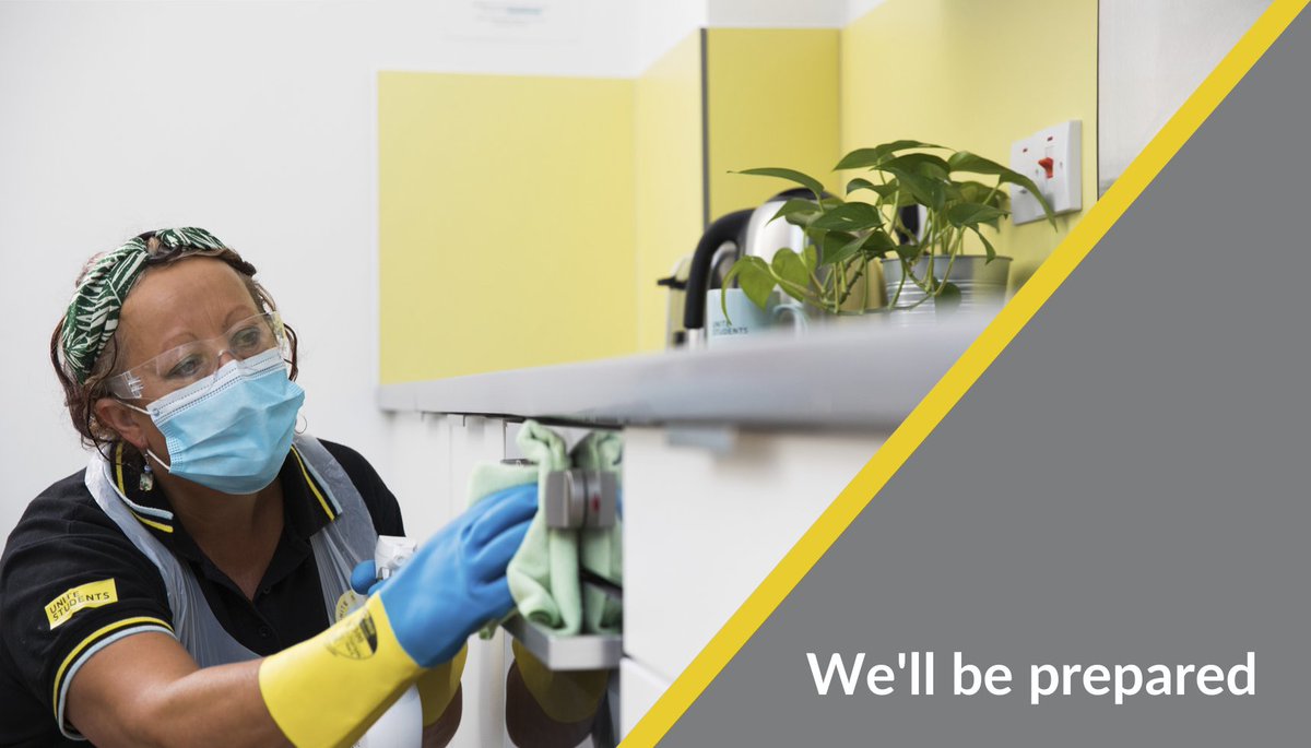 We understand that being on campus and enjoying all aspects of student life is important. Before your arrival, your room will go through a six-stage cleaning and inspection process. For more information on our pledges to you, read here: bit.ly/3dPiQEJ #SafeAndSecure