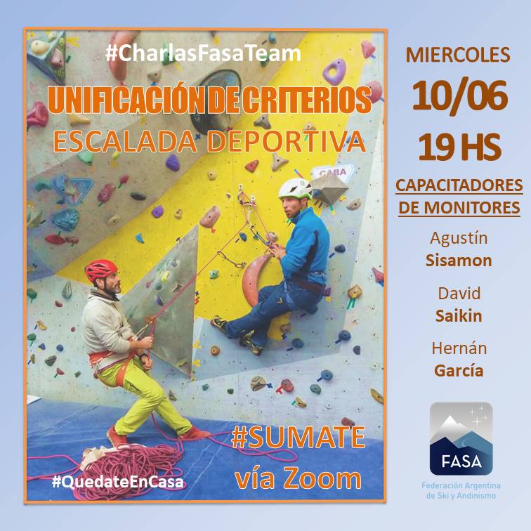 FasaTeam's tweet photo. #CharlasFasaTeam 👉 Vuelven los encuentros virtuales de #EscaladaDeportiva!!! 📌 Mañana a las 19 hs Capacitadores de Monitores!!! El viernes ya te adelantamos que estarán los Abridores  📲Si aún no te inscribiste, pedinos tu link a través de mensaje privado!! #encasa #climbers https://t.co/ICJrTru8pF