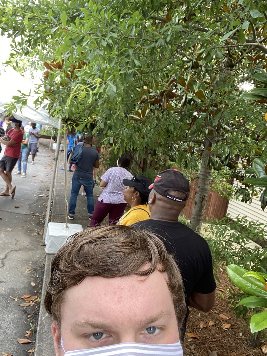I have been in line nearly 3 hours at Lang Carson in Reynoldstown. The line stretches at least half a mile if not more, based on what I can see in my neighborhood. 

I cover Georgia’s voting system and this is exactly the scenario I’ve been reporting on for months. #gapol