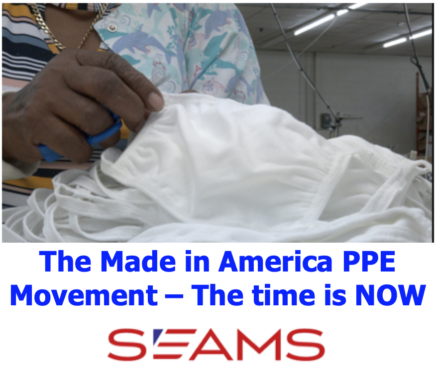 SeamsAssoc's tweet photo. #COVID19 uncovered the country’s vulnerability to respond with adequate #PPE production and reliance on other countries . With over 10,000 cut & sew operators as members, support @SeamsAssoc in our #MadeInAmericaPPE movement!
#GetusPPE #safetyfirst #PPEshortage #MadeinAmericaPPE https://t.co/kb3GreQa7A