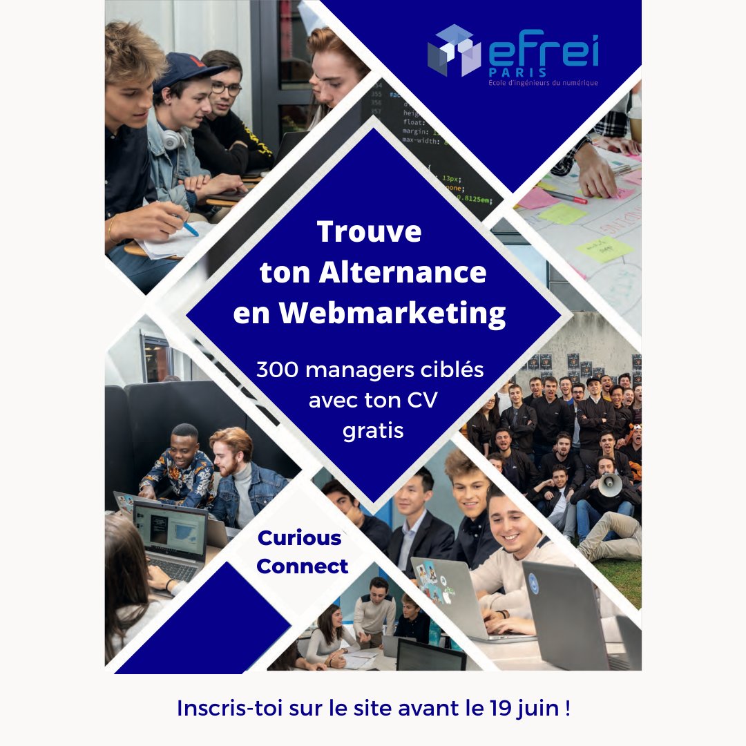 curious_connect's tweet photo. Besoin d'aide pour trouver ton #alternance en #webmarketing ?
L'Accélérateur d'Alternance est de retour pour t'accompagner à réussir 🚀 Inscris-toi dès maintenant ! 
👉 https://t.co/YgPoJjQF6d
#trouvetonalternance #marketing #numerique #formation #recrutement #apprentissage https://t.co/9j4pUgM5VW