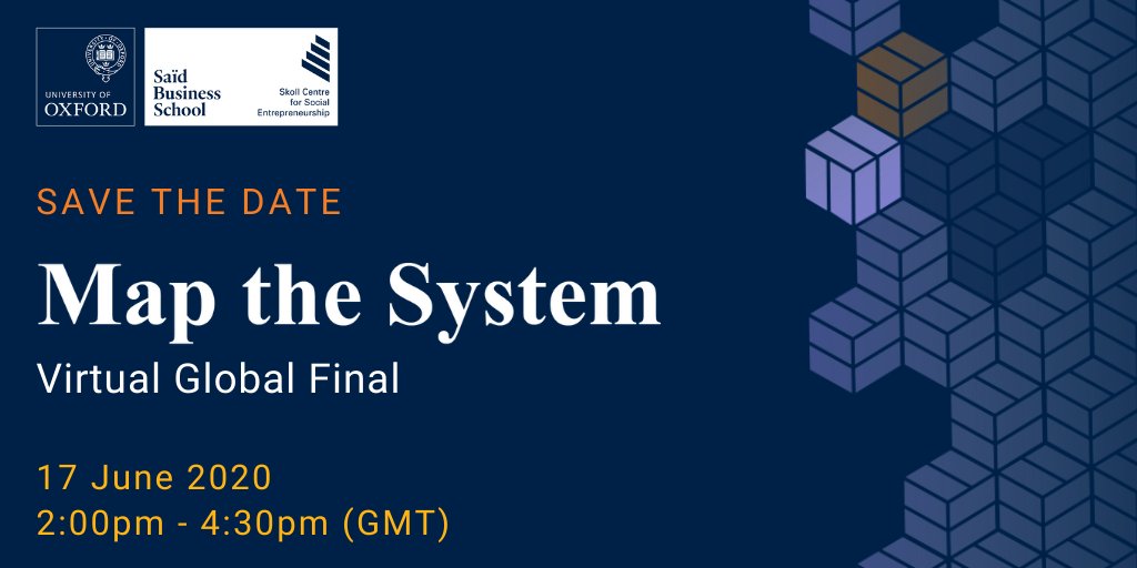 SkollCentre's tweet image. Attention Systems Thinkers 🚨 #SystemsThinking

Our #Virtual 2020 @mapthesystem Global Final is on Wednesday, 17 June at 2pm!

Watch 6 🌍 international teams showcase their complex, #systemsresearch on a #social or #environmental challenge. oxsbs.link/MTS2020