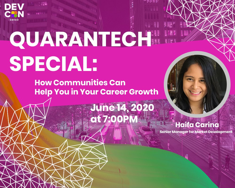 DEVCONdavao's tweet photo. Hi geeks, there's anew Quarantech Special event this weekend

#DevConDavao #QuarantechSpecial

FB Event (https://t.co/qWDIuOwTl0)
Ticket (https://t.co/ulBwGB9ucH) https://t.co/Ub7YUBNQFn