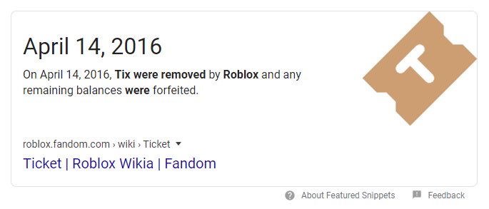 Tix Roblox Wikia