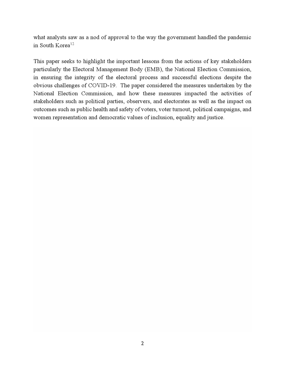 ElectoralHub's tweet photo. In the @ElectoralHub’s Discussion Paper, the important lessons from the actions of key stakeholders, particularly the @KorElectionCom, in ensuring the integrity of the electoral process &amp; #koreanelection2020 elections are succinctly highlighted #Covid19 https://t.co/vdVsabkRNr