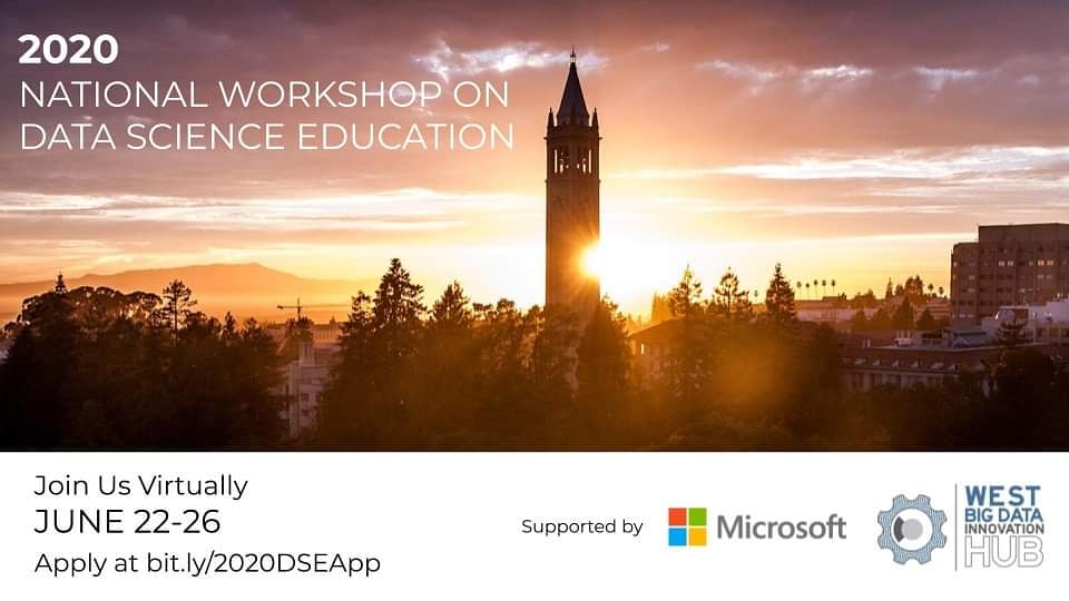 BerkeleyCDSS's tweet photo. Are you interested in developing and offering #DataScience curriculum? Join us virtually June 22-26 to learn best practices. #edtech #ucberkeley #DataAnalytics #DataScientist https://t.co/qgrpfjBqfw