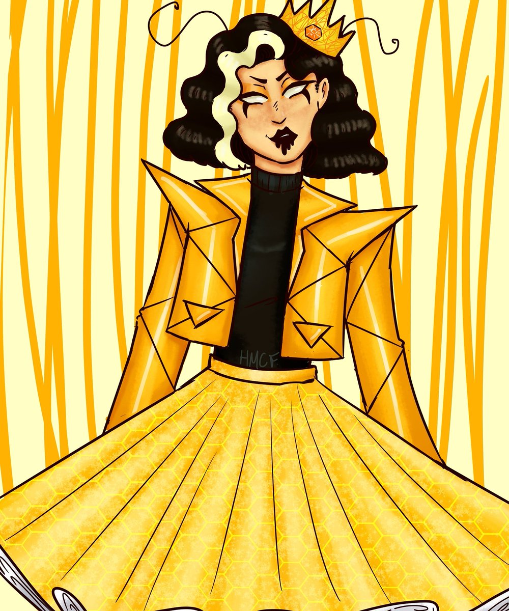 HelloIsart's tweet photo. THE REAL QUEEN B(ee), HONEY.
.
#Yellow #digitalart  #Digitalpainting https://t.co/hoaboxfyCE