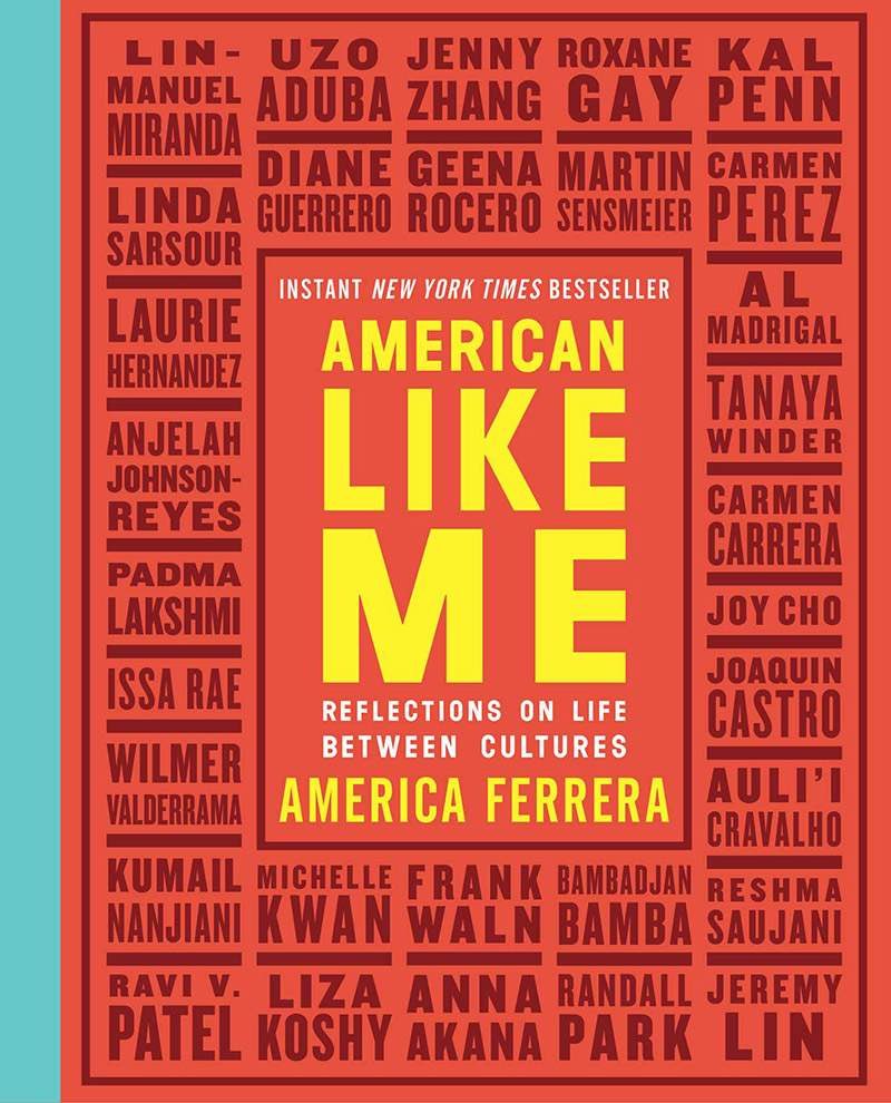 kah352txst's tweet photo. This years book is “American Like Me” edited by America Ferrera. It is a combination of many stories from famous individuals and what it was like growing up in between cultures and finding an identity as an American.  #txst #sjmcsocial @TXSTCE https://t.co/gZOiFsDV5o