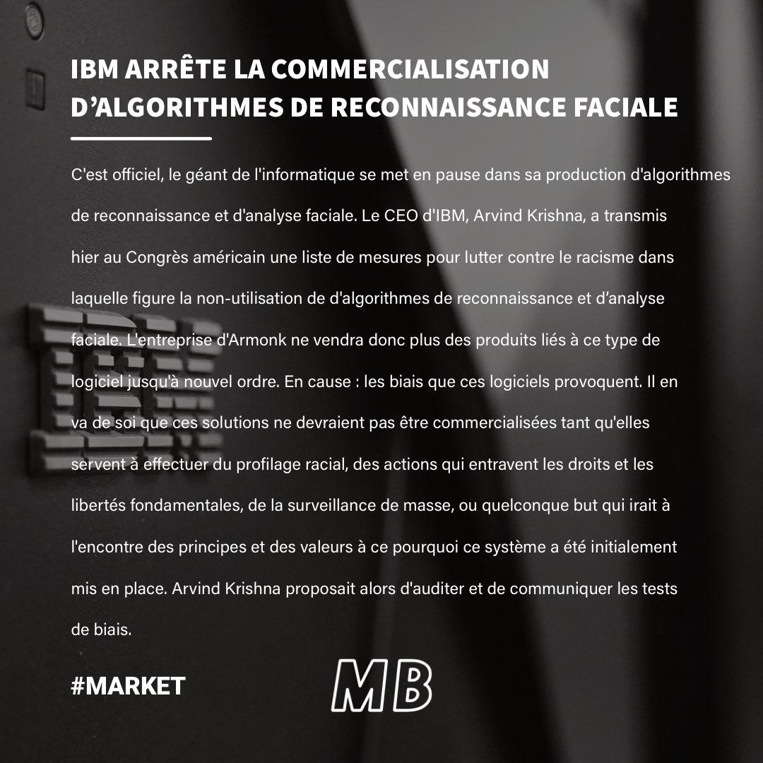 MindBlownFR's tweet photo. 🗞Le Daily Blow, tous les jours à 20h du Lundi au Vendredi pour faire le plein de l’actu tech ! @IBM @elonmusk @SpaceX @Lilium @Apple @IntelFrance  

Daily Blow l’actu qui te retourne le cerveau ! 🤯

#numerique #biais #data #DeepLearning #IA #racisme #SpaceX #taxi #chipset https://t.co/ZOEcNk8kQW