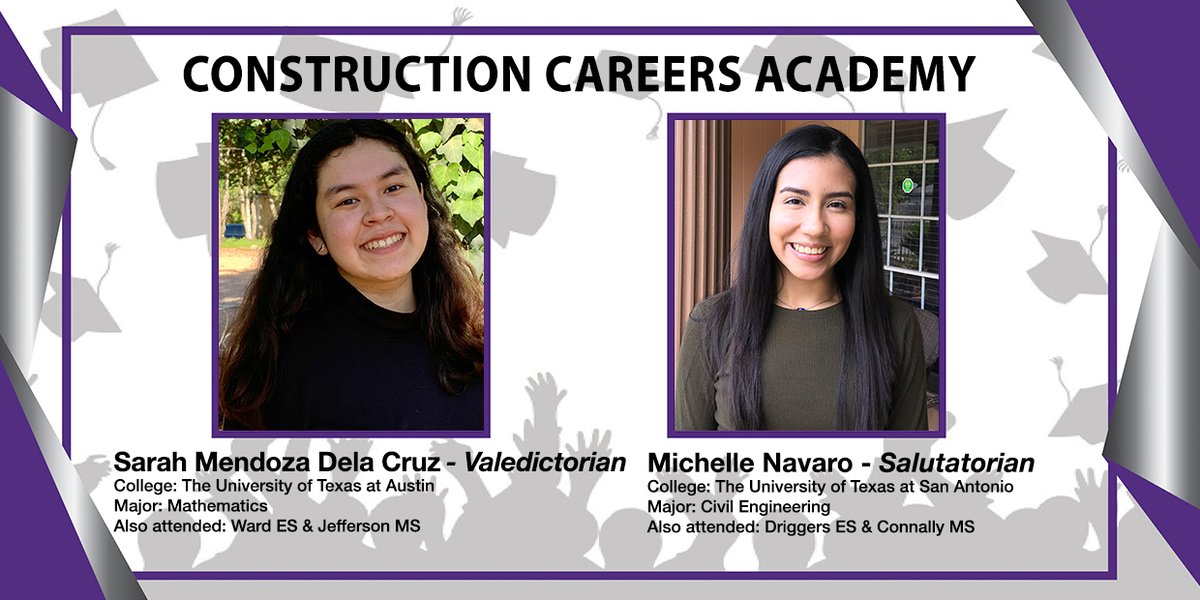 NISD's tweet photo. We’re continuing to celebrate our Vals and Sals! Today the spotlight is on the @NISDCCA Valedictorian and Salutatorian! They also attended @NISDDriggers, @WardWranglers, @NISDJefferson &amp; @NISDConnally.    #NISDGrad 🎓 https://t.co/00qFtu4qlb