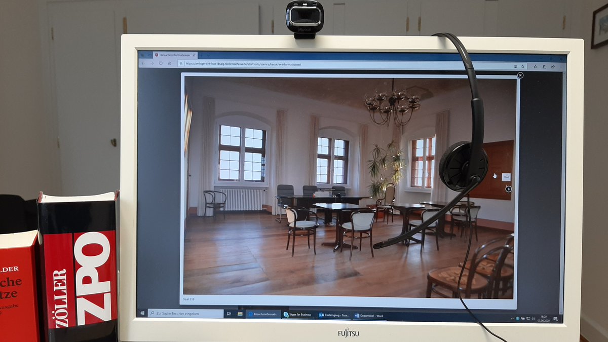 AGBadIburg's tweet photo. Wenn der Gerichtssaal nur einen Mausklick entfernt ist..... Mündliche Verhandlungen in Zivil- und Familiensachen  beim @AGBadIburg auch per Videokonferenz möglich. Hinweise für Prozessbeteiligte jetzt online: https://t.co/N69w5y4eOR
#128a #eZPO #ZPO #Videoverhandlung #Justiz https://t.co/4VNkW9YEIv