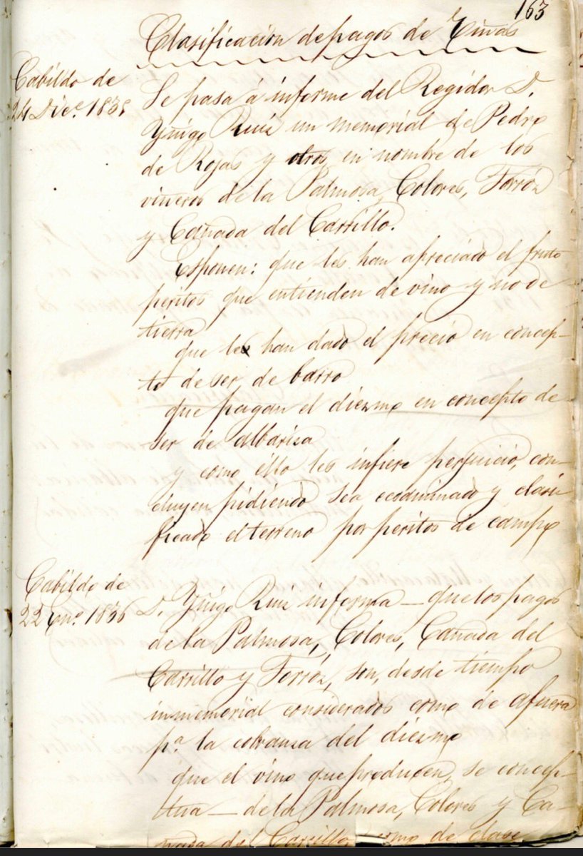 Clasificación de pagos de viñas de Jerez de 1835. Hecha por peritos distinguiendo  calidades de suelos. 
Nos da la sensación de necesitar varias vidas para entender realmente lo que fuimos. Gracias al archivo histórico de Jerez.