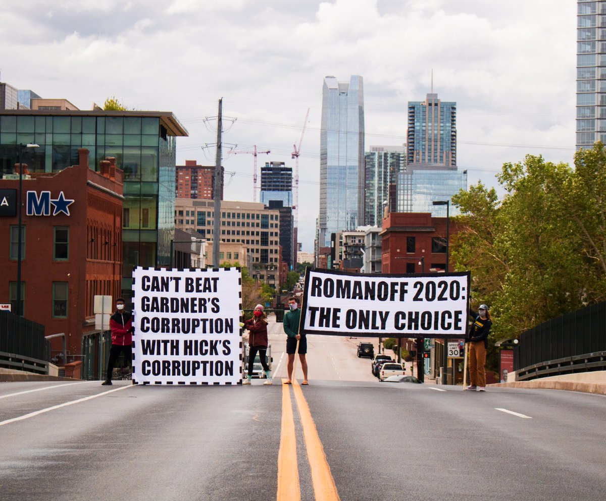 SunriseMvmtCO's tweet photo. Hick was found guilty of breaking state law while Gov and was held in contempt. He's an electoral liability that we can't afford. To beat Cory, we need @romanoff2020, a candidate on the side of the people.

🥊Tune in TONIGHT at 6:30MT on #9NEWS to @Romanoff2020 v @Hickenlooper https://t.co/W62AYkgyqA