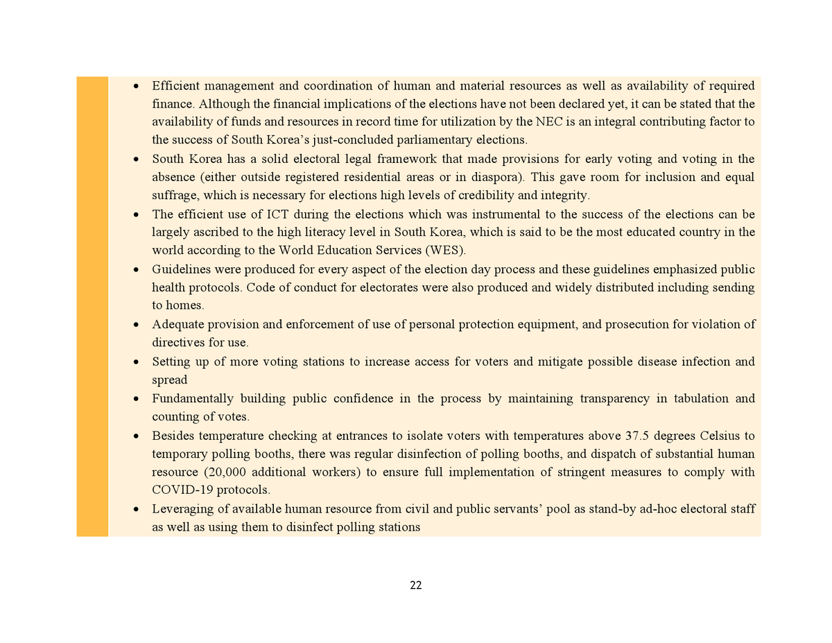 ElectoralHub's tweet photo. The #koreanelection2020 offer several lessons on electoral administration, which would advanced the integrity and credibility of the electoral process; promote the conduct of free, fair and acceptable elections; increase and guarantee citizens participation in the process ... https://t.co/rNS32WF8TR